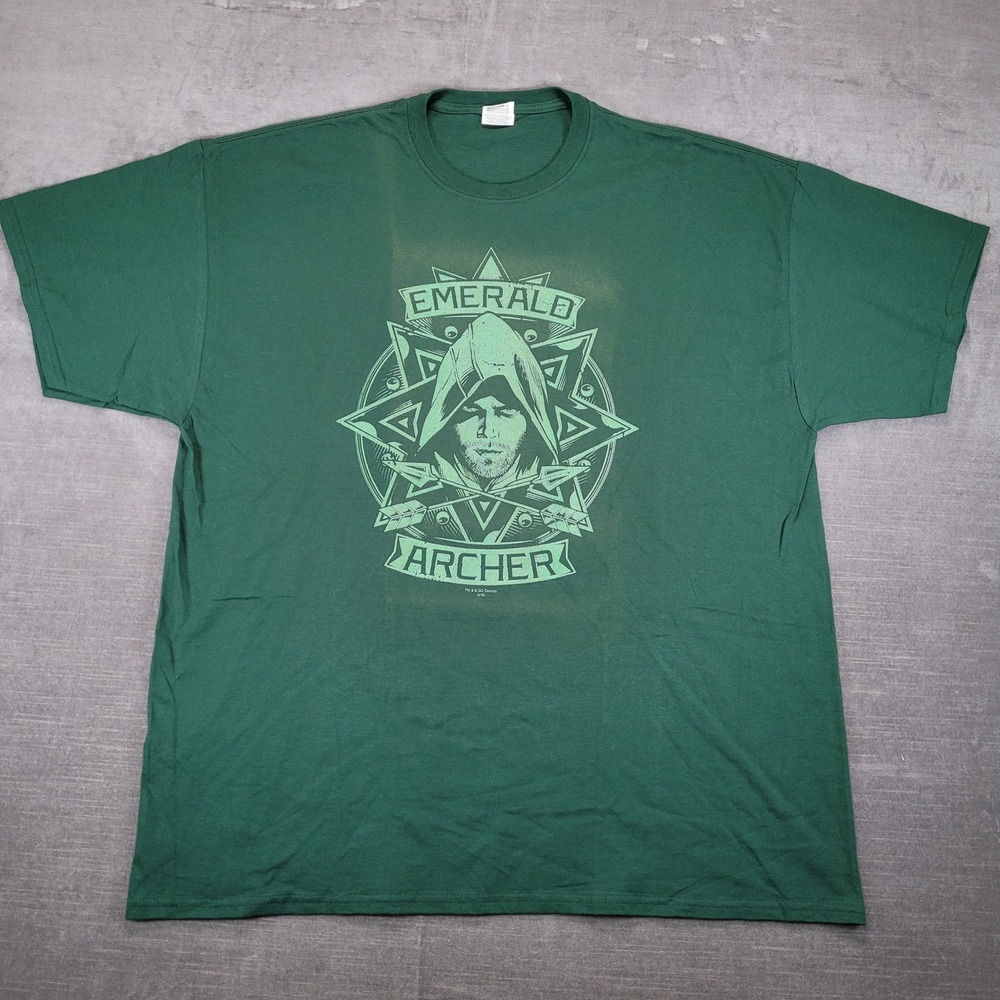 Emerald Archer Graphic T-Shirt Jerzees DC‎ Comics Mens 2XL